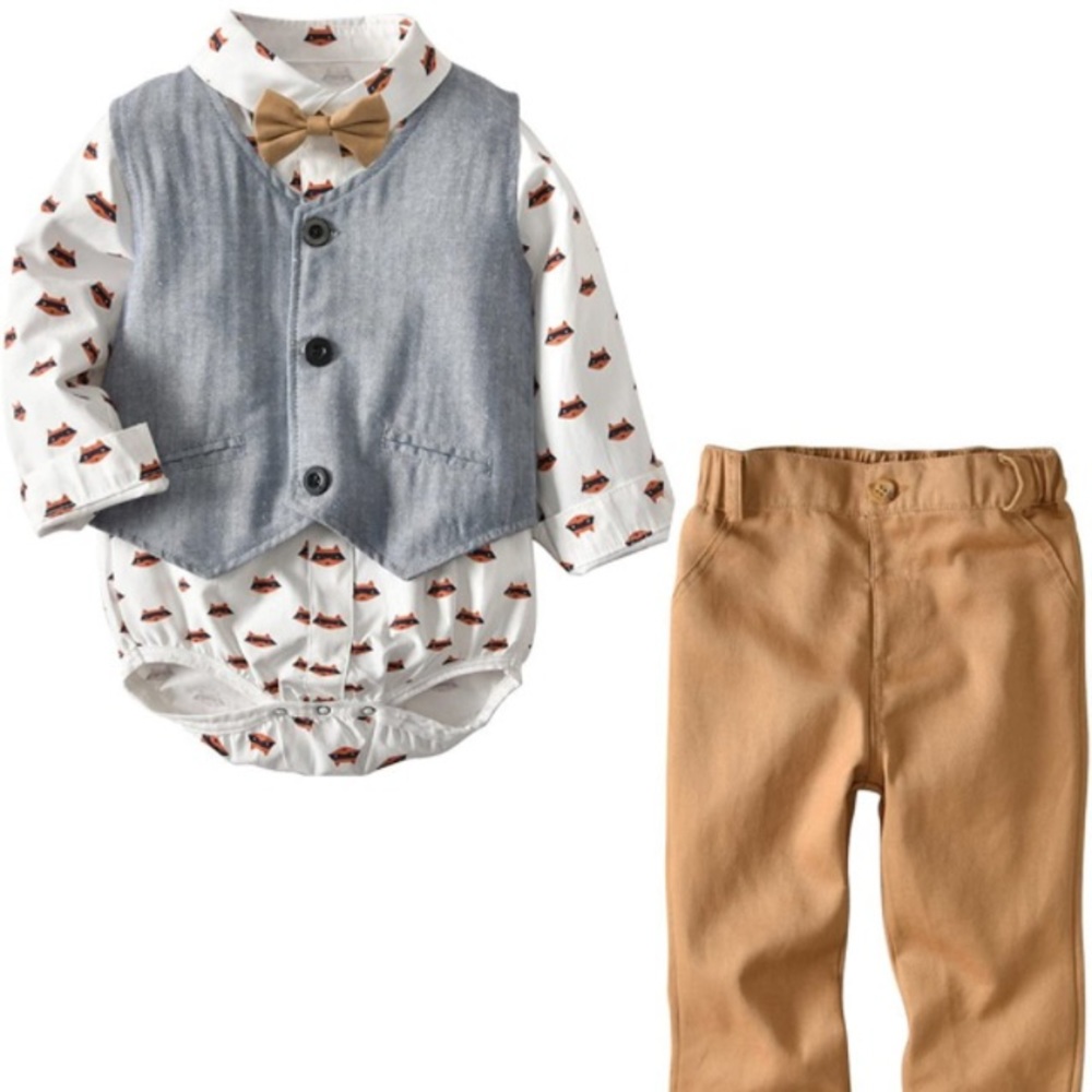 Baby boy suit with cartoon fox